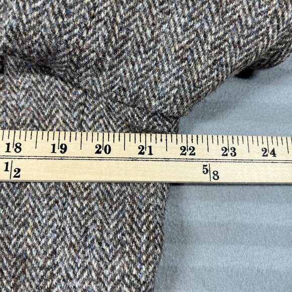 Harris Tweed Blazer Mens 44 Short Brown Herringbone Wool Hand Woven Scotland - Picture 7 of 16